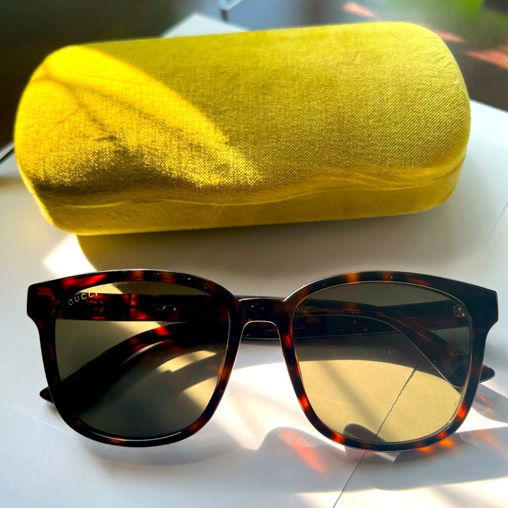 Havana Gucci-logo Gg0637sk 002 Havana/Green Lenses